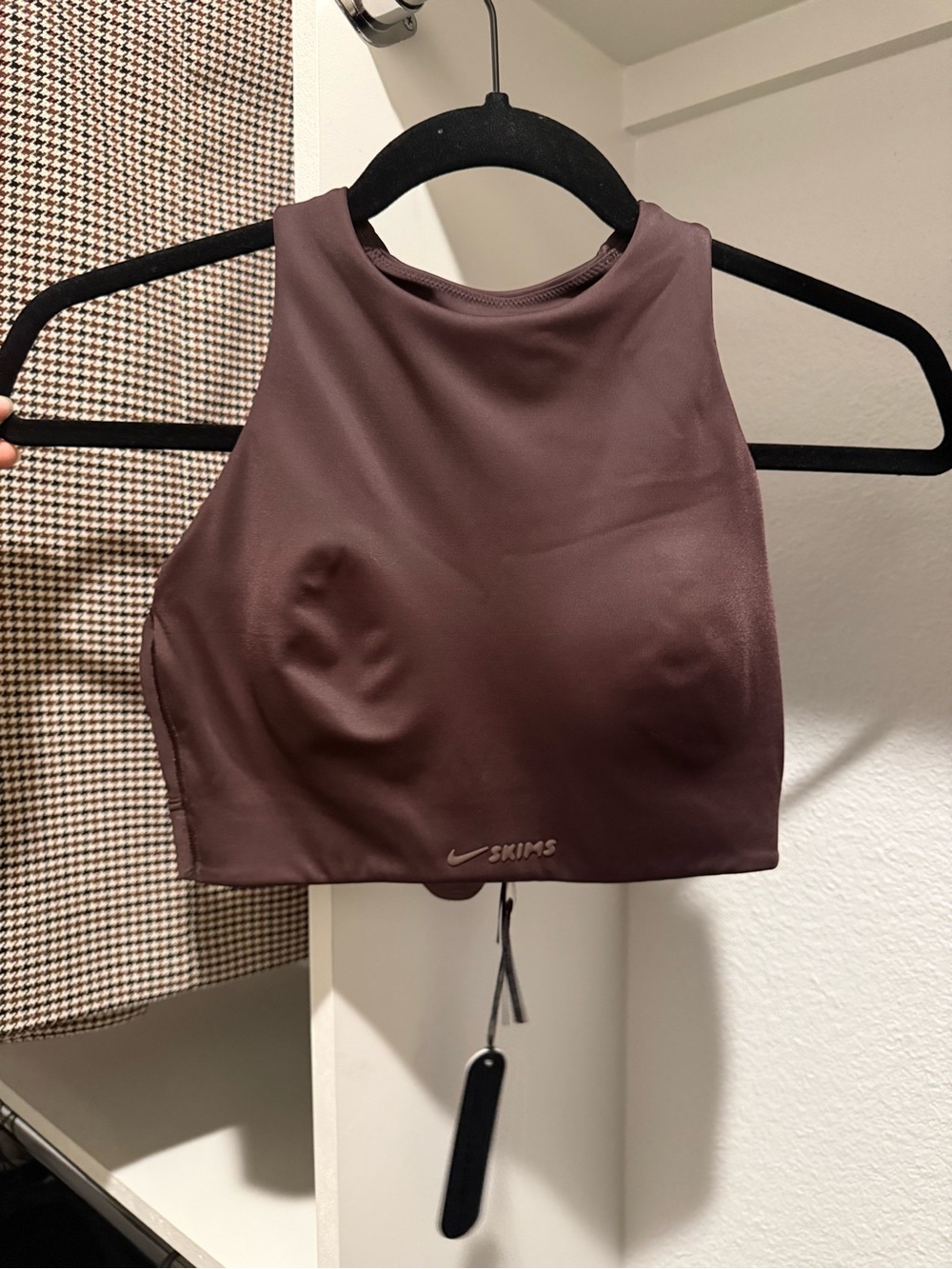 SKIMS High-Neck Crop Bralette in Mauve